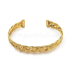 Браслеты-манжеты из нержавеющей стали 304 с плетением из сетки для женщин&nbsp;BJEW-E100-02G