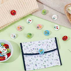 60 шт. двухцветные 6-отверстие окрашенные пуговицы из АБС-пластика&nbsp;BUTT-PH0001-65B