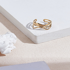 1 шт. волнистые открытые манжеты из нержавеющей стали для мужчин и женщин&nbsp;RJEW-LP0002-20