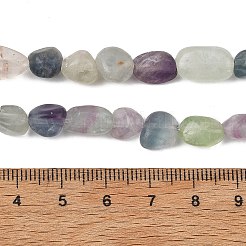 天然虹蛍石ビーズ連売り  タンブルストーン  ナゲット  7~11x7~9x5~7mm  穴：1.2mm  約21~23個/連  7.09~7.48''（18~19センチメートル）&nbsp;X-GG-C286-A27