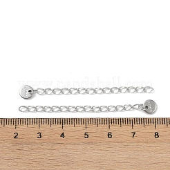 変色しない304ステンレススチールチェーンエクステンダー  ステンレス鋼色  55x2.5mm&nbsp;STAS-I304-25P