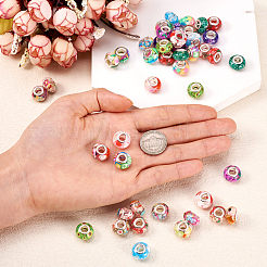 60шт 15 цвета прозрачной смолы европейские бусины rondelle RPDL-TA0001-05