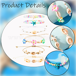 Регулируемые браслеты из бисера с нейлоновой нитью BJEW-SC0001-48