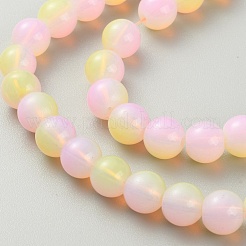 Имитация нефритовых стеклянных бусин&nbsp;GLAA-WH0038-07M