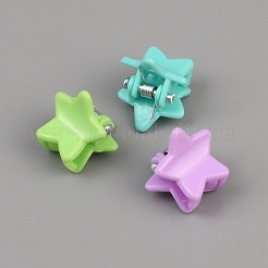 子供のヘアアクセサリー  gppsプラスチッククローヘアクリップ  スター  13x14x16mm&nbsp;PHAR-WH0009-23D
