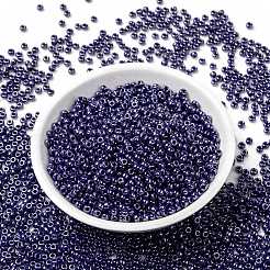 MIYUKIラウンドロカイユビーズ  日本製シードビーズ  （rr434)不透明なナスのツヤ  8/0  3mm  穴：1mm  約422~455PCS /ボトル  10 G /ボトル&nbsp;SEED-JP0009-RR0434