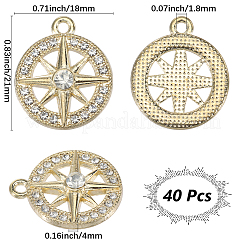 Подвески со стразами из сплава 40 шт.&nbsp;FIND-SC0014-58G