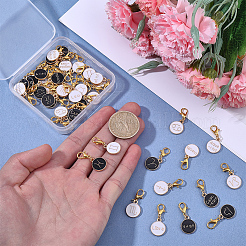 48pcs décorations de pendentif en alliage d'émail&nbsp;HJEW-BM00018