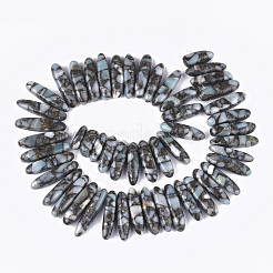 ナチュラルインペリアルジャスパービーズ連売り  目盛り付きストリップ  18~46x4~8x6~9mm  穴：1mm  約55~64個/連  15.7インチ〜16.5インチ&nbsp;G-S355-12