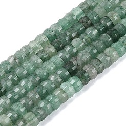 天然石グリーンアベンチュリンビーズ連売り  ロンデル  多面カット  4x2~2.5mm  穴：0.7~1mm  約156~162個/連  14.76~15.16インチ（37.5~38.5cm）&nbsp;LS-G-Q606-46A-05
