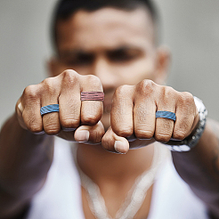 16 шт. 8 размера 201 нержавеющая сталь рифленые кольца для пальцев STAS-UN0049-58