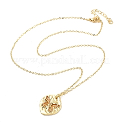 Collane con ciondolo a farfalla in catena di cavi in ottone smaltato&nbsp;NJEW-K379-01G-01