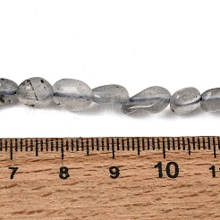 天然ラブラドライトナゲット連売りをビーズ  タンブルストーン  5~10x6~7x3~7mm  穴：1mm  約14.9インチ〜15.7インチ&nbsp;X-G-J335-40