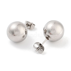 Не тускнеющие круглые серьги-гвоздики из хирургической нержавеющей стали 316 для женщин и мужчин EJEW-Z050-17P