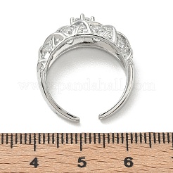Messing Micro Pave Zirkonia Manschette offene Ringe&nbsp;RJEW-C163-24P