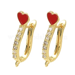 Reperti per orecchini a cerchio in zircone chiaro con micro pavé di ottone&nbsp;EJEW-C185-01G