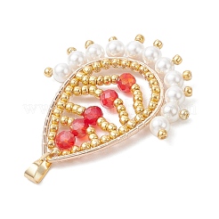 Подвески из стеклянных бусин в виде листьев PALLOY-MZ00866-02