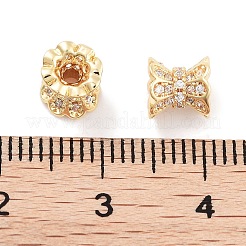 Perle di zirconi cubici trasparenti in micro pavè di ottone&nbsp;KK-P271-39A-05
