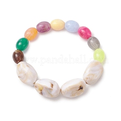 Braccialetti elasticizzati con perline acriliche da donna&nbsp;BJEW-JB12166-02