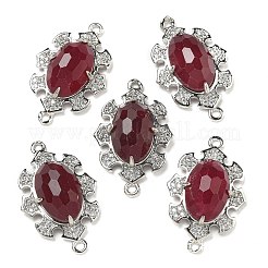 Натуральные смешанные камни ограненные овальные подвески-соединители&nbsp;G-G181-06P