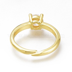 Латунные кольца-пасьянсы с микропаве и прозрачным кубическим цирконием&nbsp;LS-RJEW-N031-13G