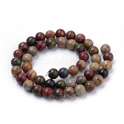 Jaspe polychrome naturel/pierre de Picasso/brins de perles de jaspe de Picasso&nbsp;G-S259-23-12mm
