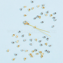 56шт 4 стильные латунные обжимные бусины&nbsp;KK-AR0003-25