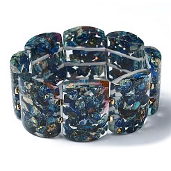 Эластичные браслеты из окрашенной натуральной императорской яшмы и синтетического опала&nbsp;BJEW-G702-01D