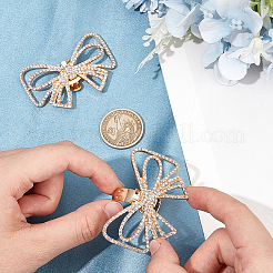 2 шт. украшения для обуви из сплава со стразами в виде банта FIND-CP0002-24B