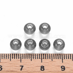 透明なアクリルビーズ  ラウンド  濃いグレー  8x7mm  穴：2mm  約1745個/500g&nbsp;LS-MACR-S370-A8mm-769