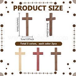 6шт. 3-х цветные деревянные кабошоны WOOD-PH0003-51B