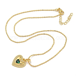 Женские ожерелья с подвеской в виде персикового сердца из латуни с кубическим цирконием NJEW-Q346-03G-01