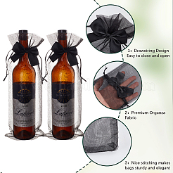24 шт. двухцветные мешочки для хранения вина из органзы с завязками ABAG-BBC0001-28A