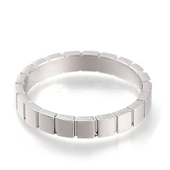 変色しにくい304ステンレススチールの指輪  正方形  ステンレス鋼色  USサイズ6~9  内径：16~19mm&nbsp;RJEW-F110-02P