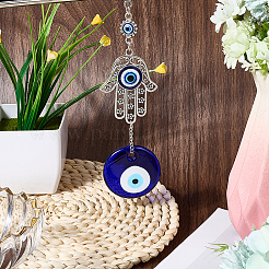 1 шт. рука хамса со сплавом сглаза и подвеской в стиле лэмпворк&nbsp;HJEW-CP0001-23