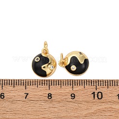 Латунный паве из кубических цирконий с эмалевыми подвесками&nbsp;KK-Q098-11G