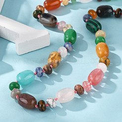 Натуральные и синтетические драгоценные камни из бисера ожерелья NJEW-S390-25