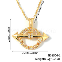 Модные латунные микропаве прозрачные кубические цирконии круглые стрелы кулоны ожерелья HS4239