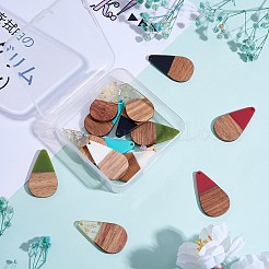 14 pièces 7 styles résine opaque et pendentifs en résine feuille transparente&nbsp;RESI-SZ0001-81