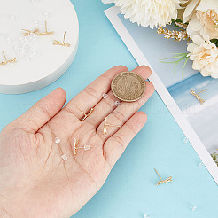 10 шт. латунная фурнитура для сережек-гвоздиков в виде банта&nbsp;KK-BC0011-06