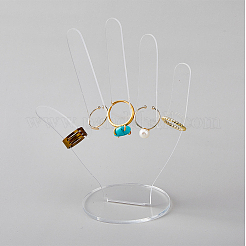 Espositori per gioielli in acrilico a forma di mano da tavolo&nbsp;ODIS-WH0043-13B