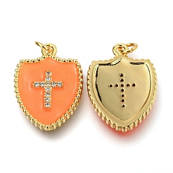 Латунные микропаве прозрачные подвески с фианитом ZIRC-B0004-03G