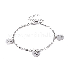 Bracciale con ciondolo in acciaio inossidabile 304 anti-ossidazione per donna&nbsp;BJEW-F436-P