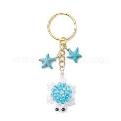 Стеклянные и синтетические бирюзовые брелки в виде черепахи&nbsp;KEYC-MZ00040-05