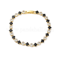 Латунные ромбовидные кубические циркониевые ожерелья-чашки для женщин NJEW-U033-01G-03