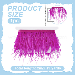 Garniture en plumes d'autruche tendance de 2 m&nbsp;DIY-OC0013-52D