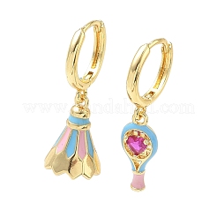 Boucles d'oreilles créoles en laiton avec micro pavé de zircone cubique pour femmes&nbsp;EJEW-A168-07G-02