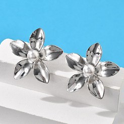 Серьги-гвоздики из латуни EJEW-S258-02P