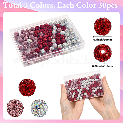 90 шт. 3 вида бусин в виде диско-шара RB-LT0001-01C