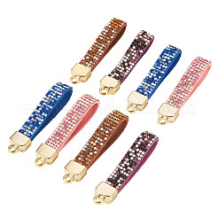 12 шт. 4-цветная фурнитура для брелока из сплава со стразами&nbsp;FIND-BT0001-38A